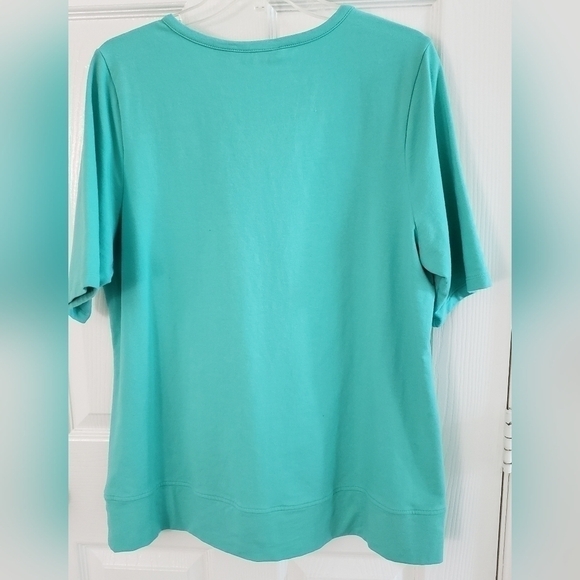 SPORT SAVVY FRENCH TERRY TOP AQUA SZ L - Picture 6 of 8